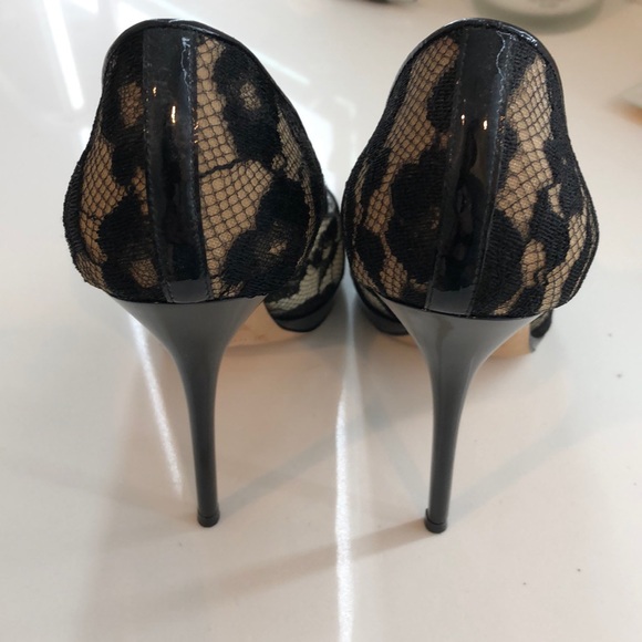 Jimmy choo peep toe black lace stilettos - Picture 3 of 4